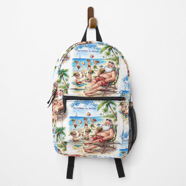 Item preview, Tropical vacation with Santa Claus and relaxing elves. designed and sold by VibranPalette.