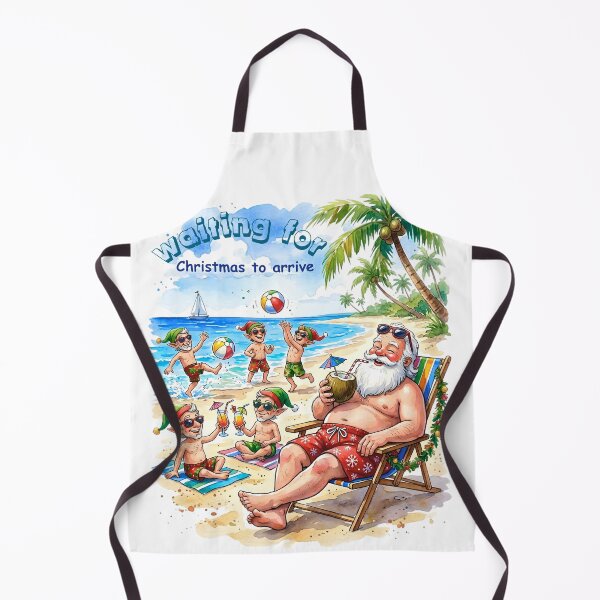 Item preview, Tropical vacation with Santa Claus and relaxing elves. designed and sold by VibranPalette.