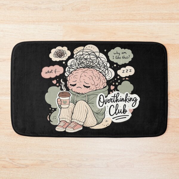 Item preview, Overthinking Club Sticker | Cute Anxiety Brain Character Mental Health Aesthetic designed and sold by irfanshikh.