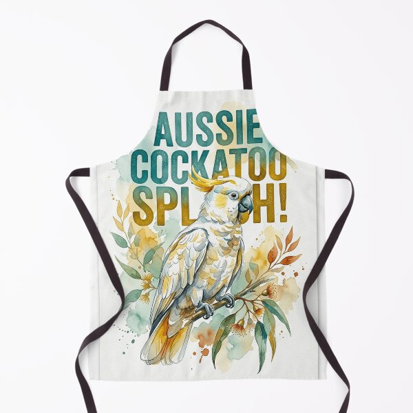 Item preview, UHD Sulphur-crested Cockatoo Eucalyptus Watercolor Art designed and sold by ABArtByAlexST.