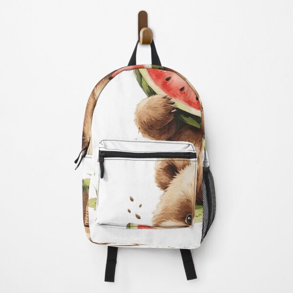 Item preview, Cute Bear Eating Watermelon Hello Summer Beach Picnic Watercolor designed and sold by AQUILAKREO.
