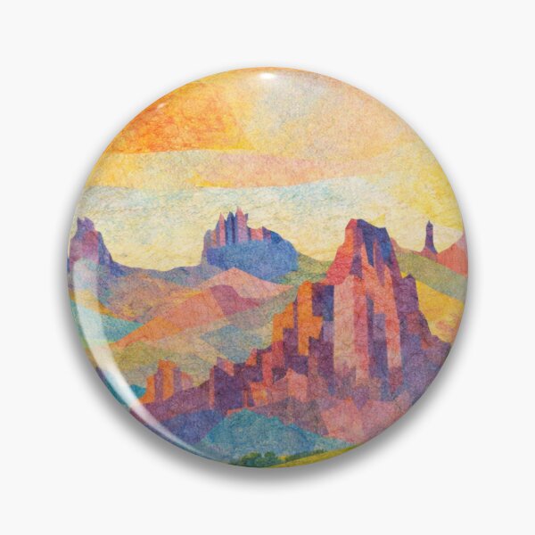 Item preview, Serene Rock Formation in Pastel Sky, Watercolor Papercut, Childrens Book Illustration designed and sold by SWSandraWechner.