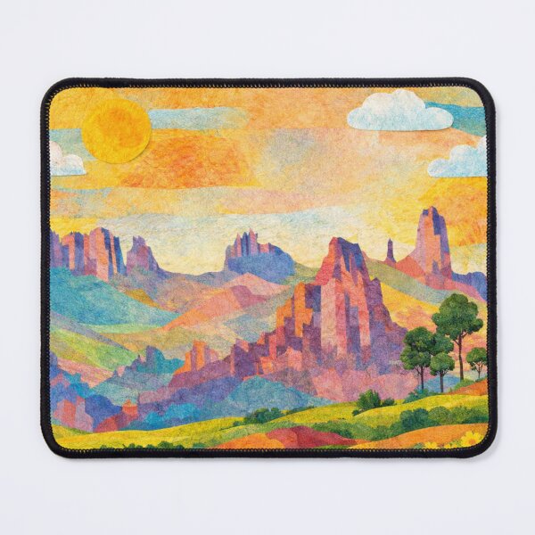 Item preview, Serene Rock Formation in Pastel Sky, Watercolor Papercut, Childrens Book Illustration designed and sold by SWSandraWechner.