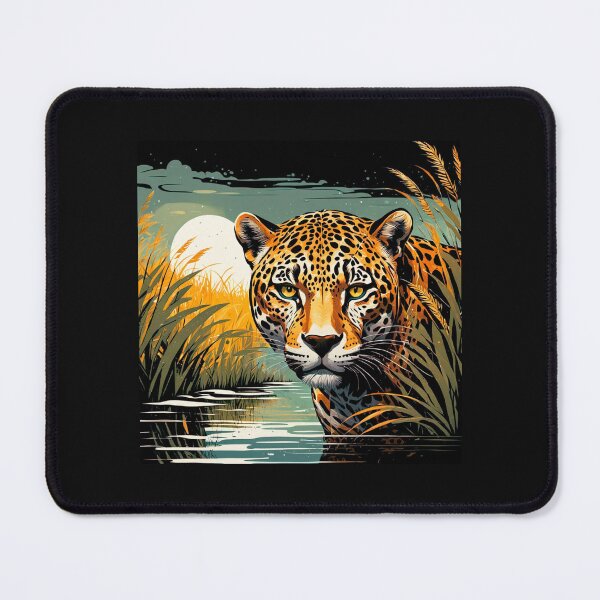 Item preview, Brazilian Pantanal Whispers: A Jaguar Onça Pintada Linocut Collection #10 designed and sold by Helios Be. Lavsh.