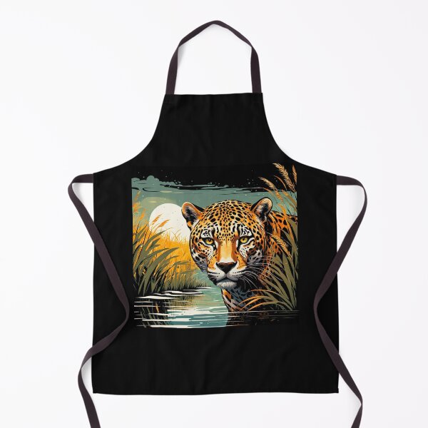 Item preview, Brazilian Pantanal Whispers: A Jaguar Onça Pintada Linocut Collection #10 designed and sold by Helios Be. Lavsh.