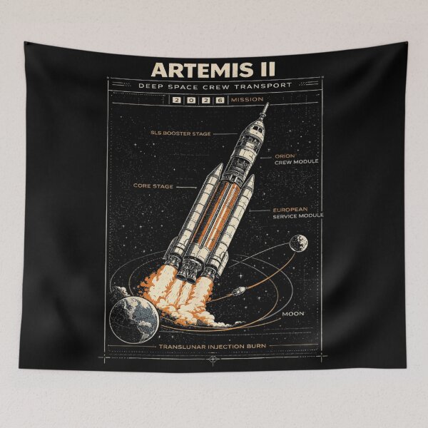 Item preview, Artemis II Deep Space Crew Transport 2026 Mission Blueprint Technical Drawing designed and sold by RuperDelois.