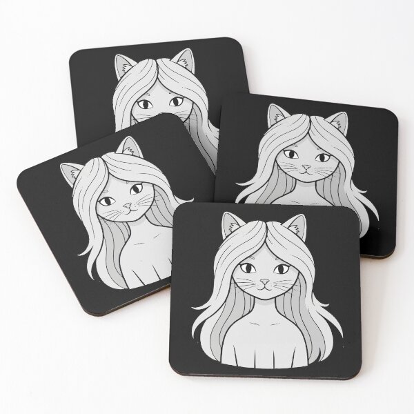 Item preview, Cute Cat Girl Cartoon Portrait designed and sold by Junglenimals.