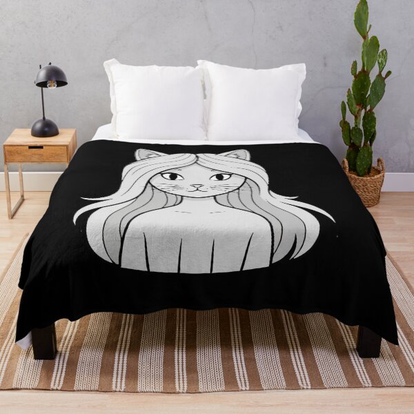 Item preview, Cute Cat Girl Cartoon Portrait designed and sold by Junglenimals.
