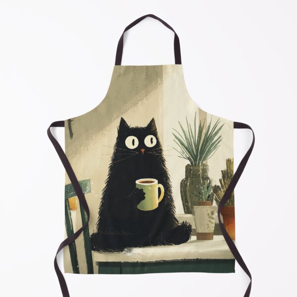 Item preview, Cozy Black Cat with Coffee designed and sold by Erika Kaisersot.