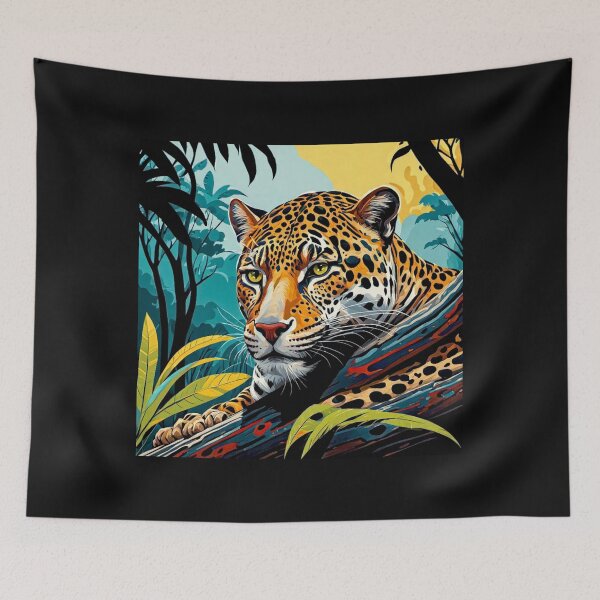 Item preview, Brazilian Pantanal Whispers: A Jaguar Onça Pintada Linocut Collection #11 designed and sold by Helios Be. Lavsh.