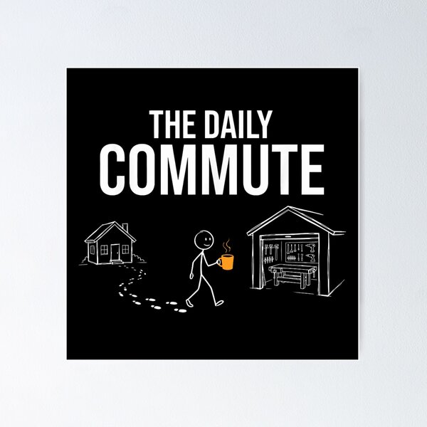 Item preview, The Daily Commute Funny Woodworker Workshop Garage Hobbyist Stick Figure designed and sold by RuperDelois.