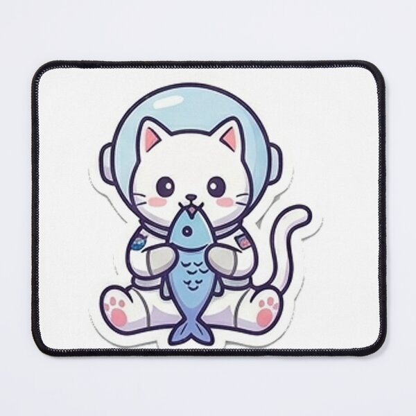 Item preview, Cat Astronaut eat fish designed and sold by Loja Boeira.