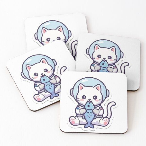 Item preview, Cat Astronaut eat fish designed and sold by Loja Boeira.