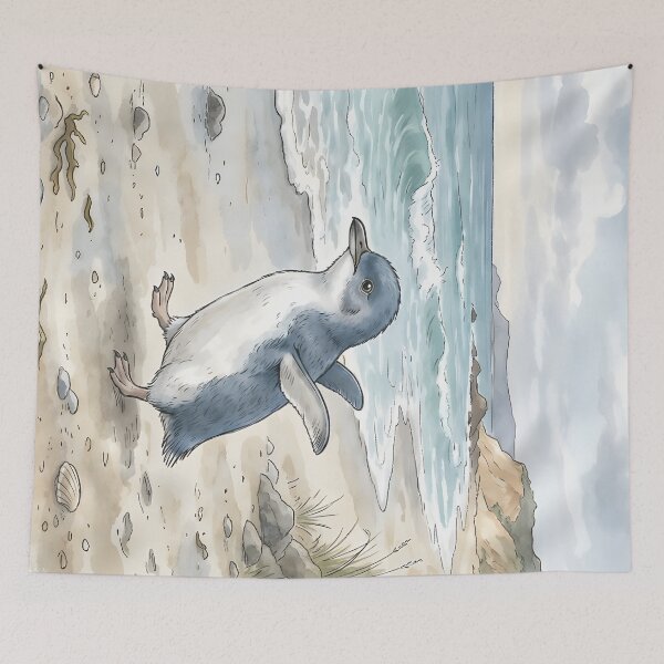 Item preview, Little Blue Penguin - Coastal Wildlife Beach designed and sold by RubisLeaf.