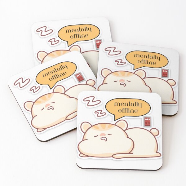 Item preview, Mentally Offline Cat Sticker | Cute Sleepy Cat Introvert Meme Low Energy Mood designed and sold by sumodesign.