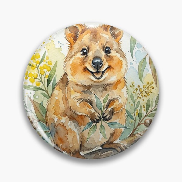 Item preview, HQ Happy Quokka Australian Nature Watercolor designed and sold by ABArtByAlexST.