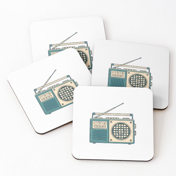 Item preview, a detailed drawing of a vintage radio with a grid-patterned speaker designed and sold by VerizalShop.