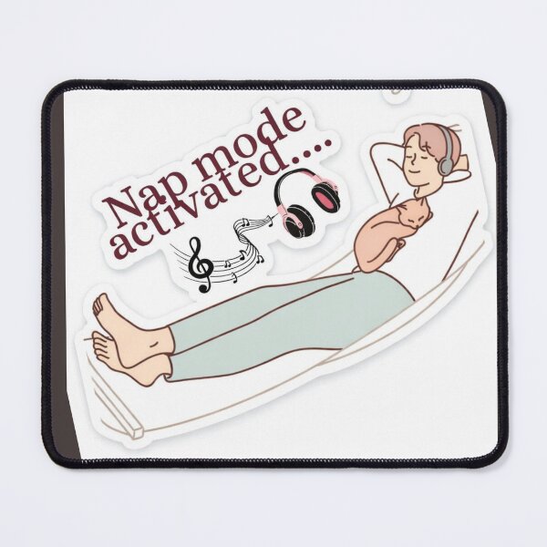 Item preview, Nap Mode Activated Cat Sticker | Cute Sleepy Cat Introvert Chill Meme designed and sold by sumodesign.