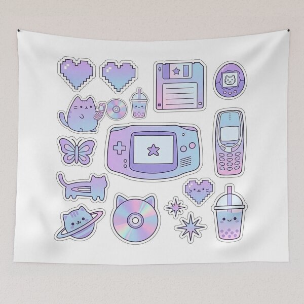 Item preview, Kawaii Retro Tech & Gaming Sticker Sheet - Pastel Aesthetic designed and sold by Csstoree.