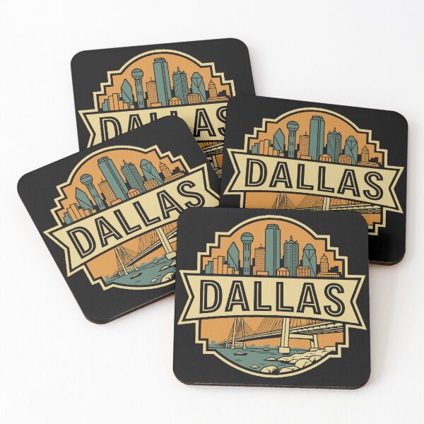 Item preview, Retro Dallas Texas Skyline Vintage Travel Badge designed and sold by Imaginationbeyond.