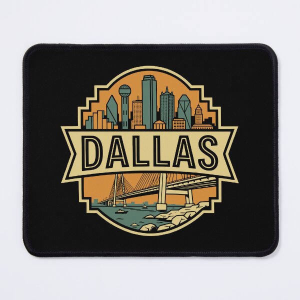 Item preview, Retro Dallas Texas Skyline Vintage Travel Badge designed and sold by Imaginationbeyond.