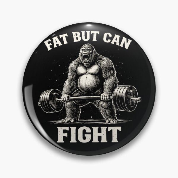 Item preview, Fat But Can Fight Funny Gorilla Gym Strong Humor Workout Meme designed and sold by Kladhadredo.