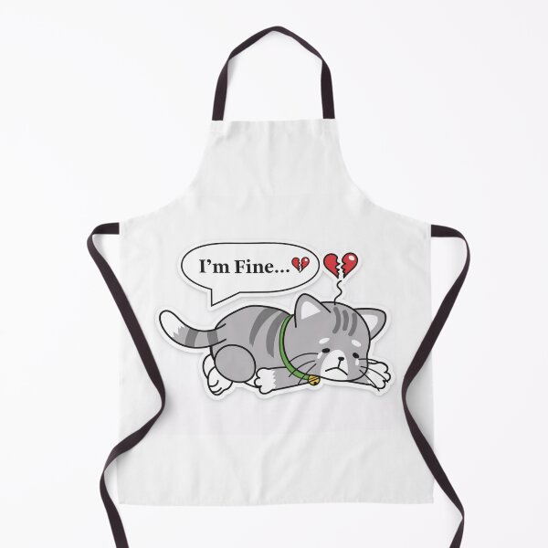 Item preview, I'm Fine Sad Cat Sticker | Cute Depressed Cat Meme Broken Heart Aesthetic designed and sold by sumodesign.