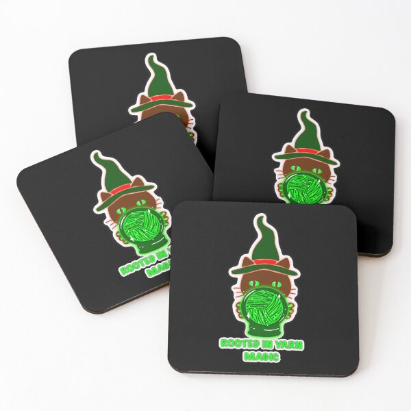 Item preview, Rooted in Yarn Magic Cat Sticker – Neon Nature Crochet Witch Aesthetic designed and sold by ArtyWares.