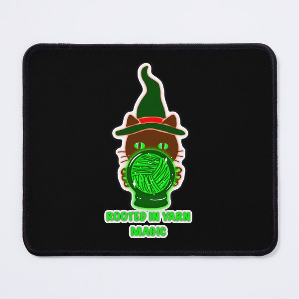 Item preview, Rooted in Yarn Magic Cat Sticker – Neon Nature Crochet Witch Aesthetic designed and sold by ArtyWares.