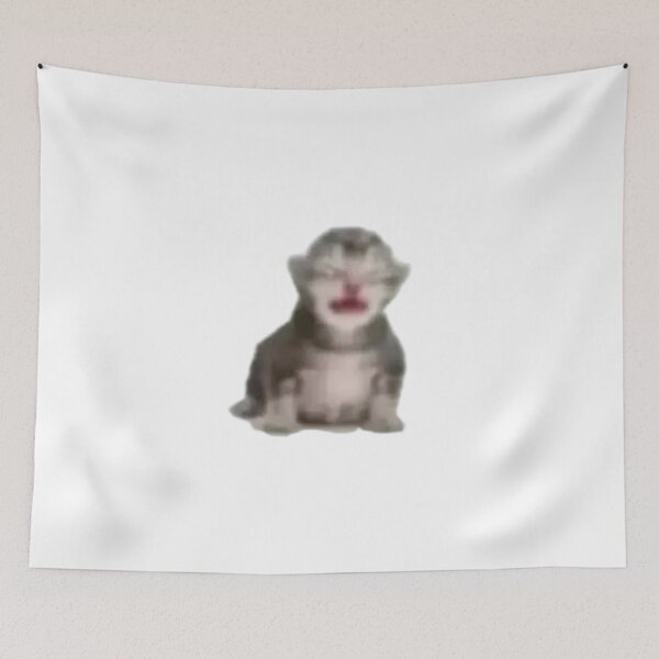 Item preview, Sad Meowing Crying Kitten Meme  designed and sold by cloudzer0000.