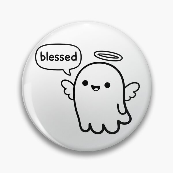 Item preview, Cute Blessed Ghost Sticker | Kawaii Angel Ghost Shirt | Funny Minimal Halloween Aesthetic designed and sold by Raw Tigers.