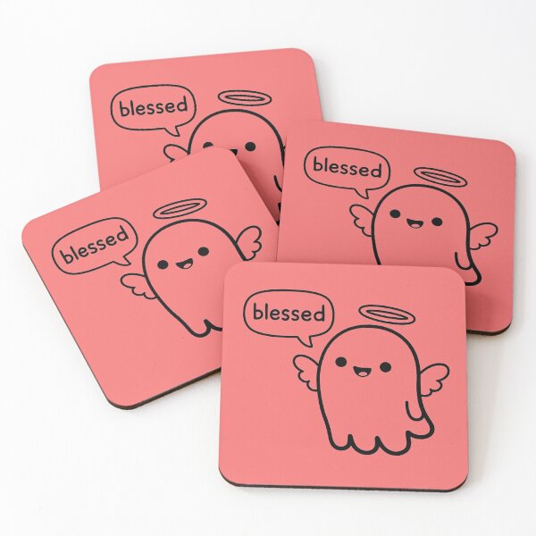 Item preview, Cute Blessed Ghost Sticker | Kawaii Angel Ghost Shirt | Funny Minimal Halloween Aesthetic designed and sold by Raw Tigers.