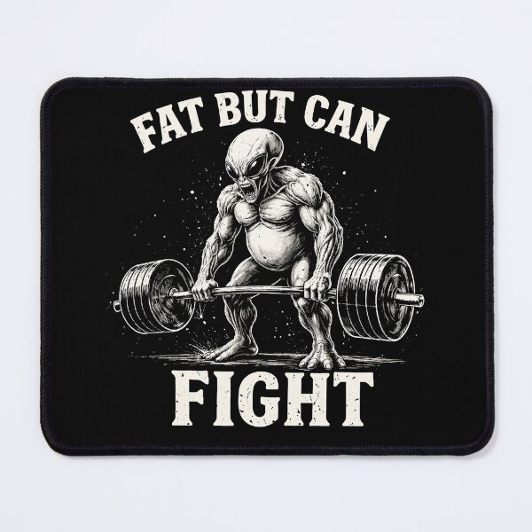Item preview, Fat But Can Fight alien Lifting Weights Shirt Funny Workout Motivation Meme designed and sold by Kladhadredo.