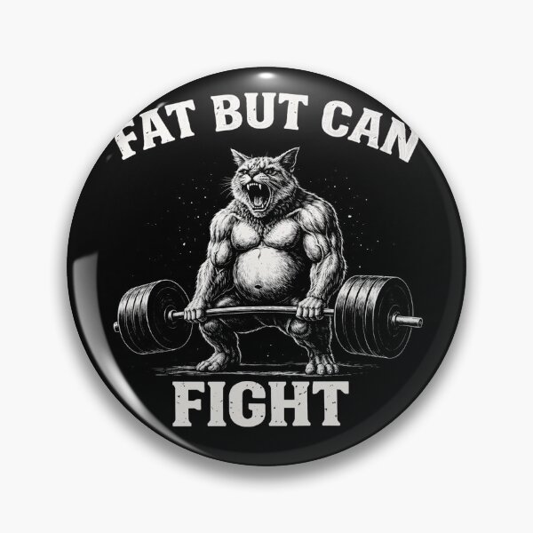 Item preview, Fat But Can Fight cat Workout Shirt Funny Fitness Motivation Meme designed and sold by Kladhadredo.