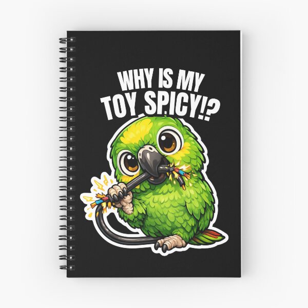 Item preview, Funny Amazon Parrot Why Is My Toy Spicy – Chewing Bird Meme designed and sold by FeatherChaos.