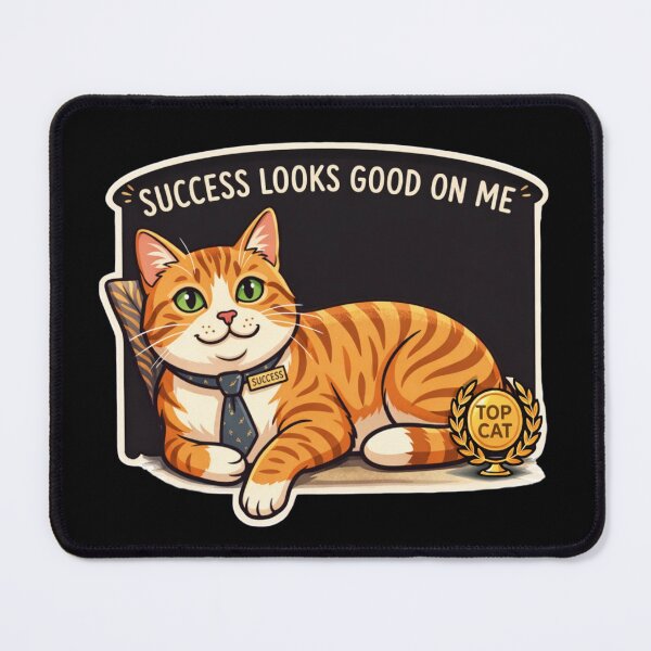 Item preview, Success Looks Good on Me – Motivational Cat Design designed and sold by ArtsBorn2Create.