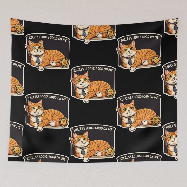 Item preview, Success Looks Good on Me – Motivational Cat Design designed and sold by ArtsBorn2Create.