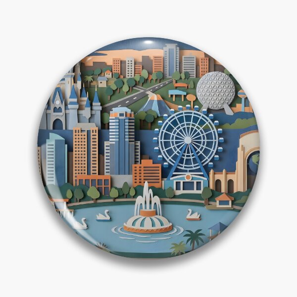 Item preview, Orlando Florida Layered Paper Art Diorama Collage designed and sold by TackyTime.