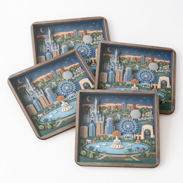Item preview, Orlando Florida Layered Paper Art Diorama Collage designed and sold by TackyTime.