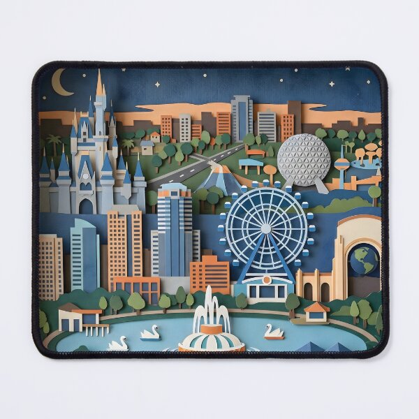 Item preview, Orlando Florida Layered Paper Art Diorama Collage designed and sold by TackyTime.