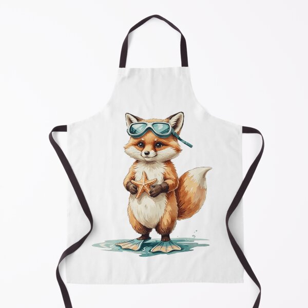 Item preview, Cute Fox Snorkeling Ocean Hello Summer Vacation Watercolor designed and sold by AQUILAKREO.