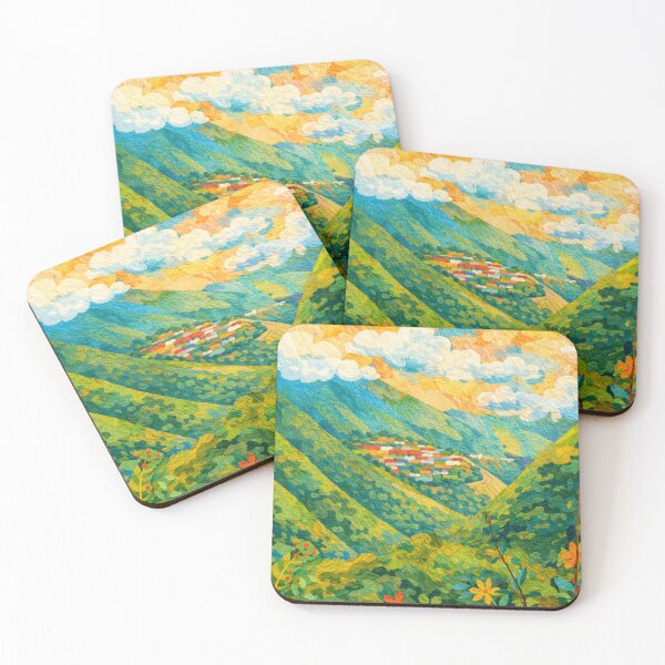 Item preview, Coroico, Village in Tropical Valley, Mixed Media Digital Collage designed and sold by SWSandraWechner.