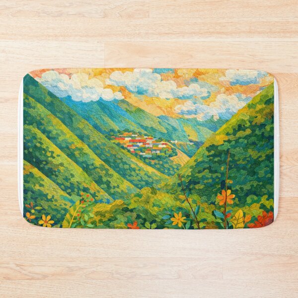 Item preview, Coroico, Village in Tropical Valley, Mixed Media Digital Collage designed and sold by SWSandraWechner.
