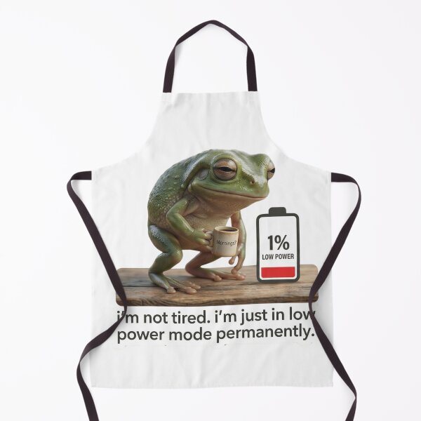 Item preview, Low Power Mode Permanently - Funny Tired Coffee Frog Meme designed and sold by Arts Paradise.