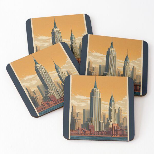 Item preview, New York Art Deco Poster Vintage NYC Skyline Retro Travel Design designed and sold by BestVarieties.