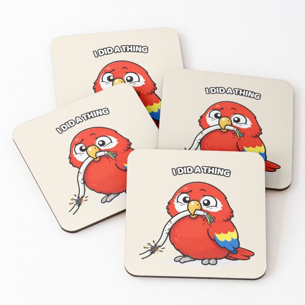 Item preview, Funny Macaw I Did A Thing – Chaotic Parrot Meme designed and sold by FeatherChaos.