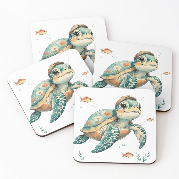 Item preview, Turtle Ocean Swimming Tropical Hello Summer Watercolor designed and sold by AQUILAKREO.
