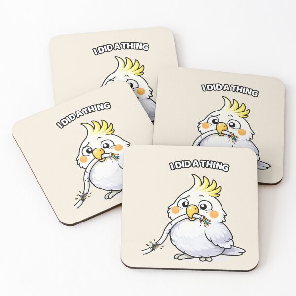 Item preview, Funny Cockatoo I Did A Thing – Mischievous Bird Meme designed and sold by FeatherChaos.