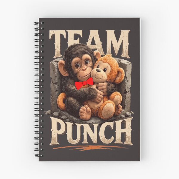 Item preview, Team Punch – Funny Baby Monkey With Plush Toy Cute Design designed and sold by Mohtarma Designs.