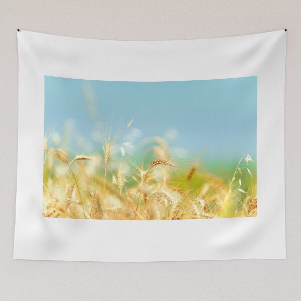 Item preview, Golden Wheat Field Minimal Nature Background Soft Sky Agricultural Aesthetic Design designed and sold by onubi.